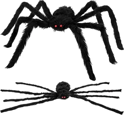 Immagine prodotto di Ragno di Halloween decorativo, 90 cm, con zampe flessibili, ideale per decorazioni di Halloween