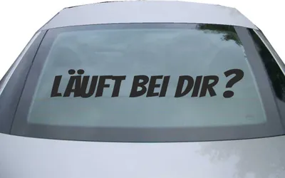 Produktbild von Indigos UG - Aufkleber Heckscheibe & Motorklappe DE7069 - schwarz - 600x94 mm - Läuft bei dir? - Auto Scheiben Fenster Heckklappe Tuning Racing JDM - Die cut