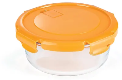 Glasvorratsdose 950 ml, luftdicht, Clipdeckel, Borosilikatglas, rund
