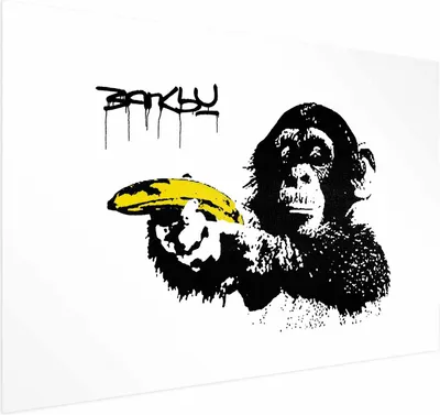Produktbild von Posterpapier Poster - Banksy: Monkey with a Banana 60x40 cm Streetart i-C-0148-ao-a