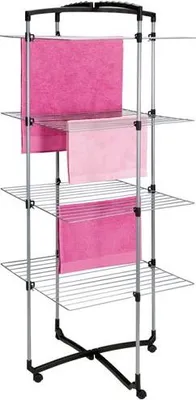 Produktbild von Tomado 4201017, Wäscheständer, Schwarz, Edelstahl, 690 mm, 640 mm, 1710 mm, 72 cm