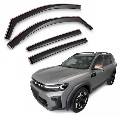 Produktbild von J&J AUTOMOTIVE | GP Windabweiser Für Dacia Bigster Ab 2024 LSE 4tlg, GP Regenabweiser, Schwarz, Getönt, Aerodynamisch, Einfache Montage, Befeistigung mit Clips