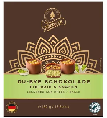 Produktbild von Halloren Du-Bye Schokolade Pistazie & Knafeh 132g