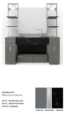 Produktbild von Grauer Badezimmerschrank Badezimmermöbel Badezimmerschrank Klassische Möbel
