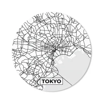 Produktbild von MuchoWow® Mauspad Mousepad Karte - Tokio - Stadtplan - Schwarz und weiß - Karte 20x20 cm - Mousepads - Maus Mat - Pad - Mausunterlage - Schreibtischmatte