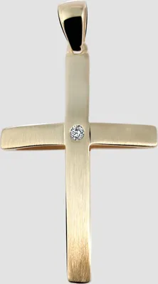 Produktbild von 333/- o. 375/- Gold Anhänger "Darlien" ohne Kette, Kreuz mit Zirkoniabesatz, Gelbgold