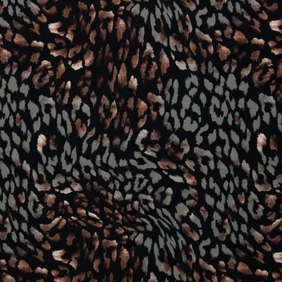 Swafing Modaljersey Ulla mit modernem Leopardenmuster in Khaki und Braun, hochwertige Meterware für Bekleidung.