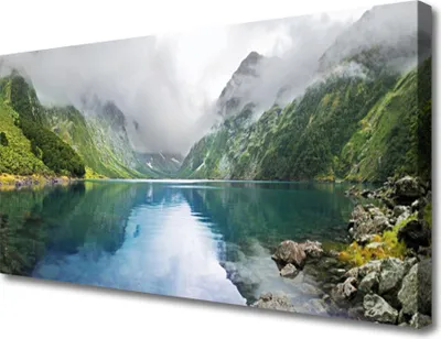 Produktbild von Tulup Leinwand-Bilder 100x50 Wandbild Canvas Kunstdruck Gebirge See Landschaft