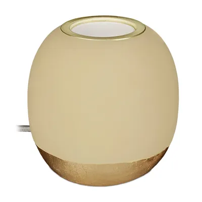 Obrázok produktu pre Relaxdays Dekoračná lampa z betónu, stolná lampa bez tienidla, V x H 9 x 9 cm, pätica E27, dlhý kábel, okrúhla betónová lampa, zelená