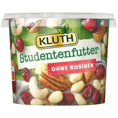 Image de Kluth Aliments pour étudiants sans raisins secs Mélange de fruits et de noix 275g