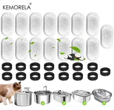 Produktbild von Filter für Hund/Katze Wasser Brunnen Aktivkohle Schwamm Filter für Edelstahl Trinkbrunnen.Stückzahl:15 Stück