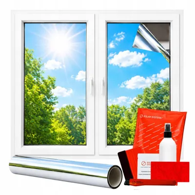 Produktbild von Fensterfolie Sonnenschutz - Sonnenschutzfolie Fenster Außen -50x100 mit Sichtschutz, Selbstklebend - Hitzeschutz, Sonnenschutz, UV Schutzfolie