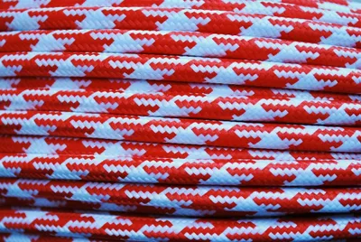 Produktbild von Textil Stromkabel 2x0,75mm² Weiß-Rot Stern