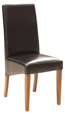 Productafbeelding van Set van 6 fauteuils/stoelen, houten frame, met armleuningen, bekleed met 100% leer, geschikt voor de eetkamer