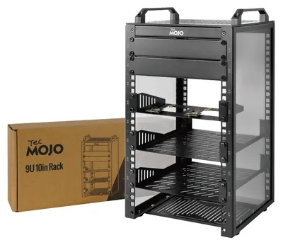 Zdjęcie produktu dla Stojak sieciowy 10 cali - Rack 10 cali - 6U - 200 mm głębokości - Czarny