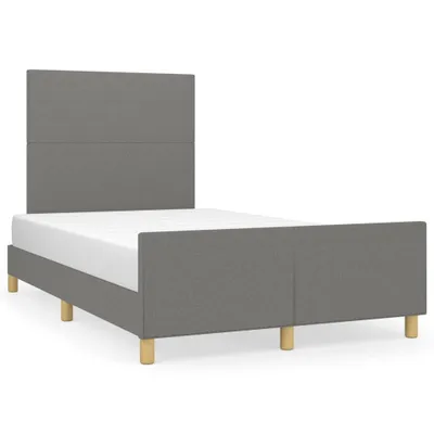 Image de Cadre de lit sans matelas gris foncé 120x200 cm tissu