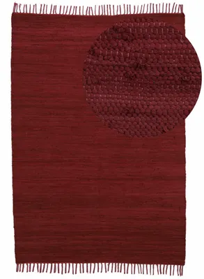 Produktbild von Flickenteppich Kelim Chindi Uni Violett 160x230 cm, handgewebt | Fleckerlteppich aus Baumwolle für Wohnzimmermit Fransen
