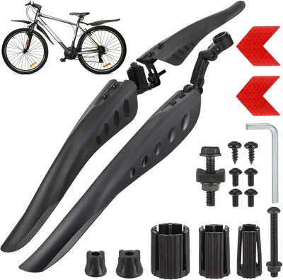 Productafbeelding van Spatbordenset fiets - 24 tot 29 inch - Met 2 reflecterende stickers - Verstelbaar