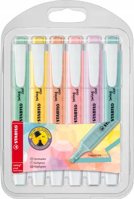 Produktbild von Textmarker - STABILO swing cool Pastel Edition - 6er Pack - 6 Farben