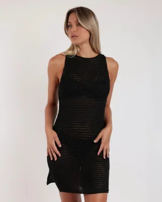 Produktbild von Gehäkeltes ärmelloses Kleid (Schwarz) – S/M