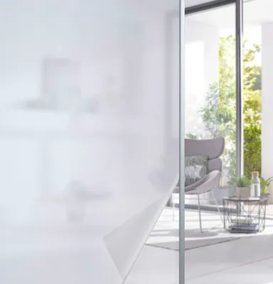 Produktbild von Fensterfolie selbsthaftend Milchglas 67x200 cm Sichtschutzfolie Anti-UV statische Haftung Folie selbstklebend, 201916000