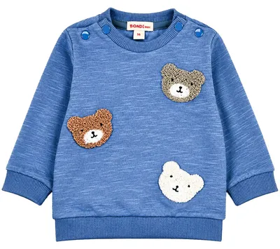 Produktbild von BONDI Baby Jungen Langarmshirt "Bear Club" 94030 | Blau Größe: 56