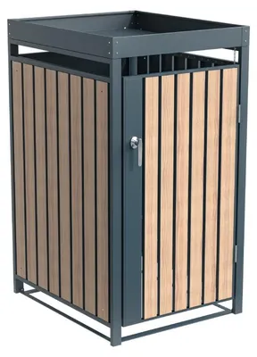 Produktbild von Westmann Metall Mülltonnenbox Planta 1x240 L Anthrazit/Holzoptik 84x68x124 cm