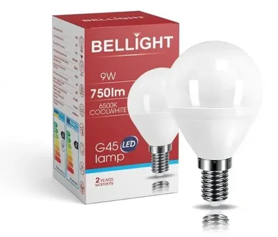 Zdjęcie produktu dla Bellight LED E14 G45 kształt kropli 9W = 75W 360° żarówka 830lm 230V chłodna biel 6500K
