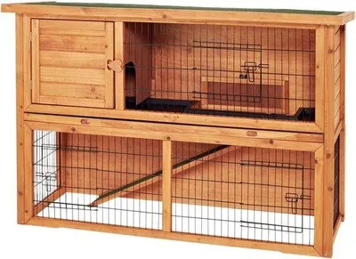 Image de Poulailler ouvert en bois naturel, 136 x 50 x 85 cm, en matériaux dérivés du bois