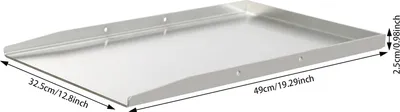 Produktbild von Edelstahl-Grillplatte, Größe 49 cm x 32,5 cm, spülmaschinenfest, Silber