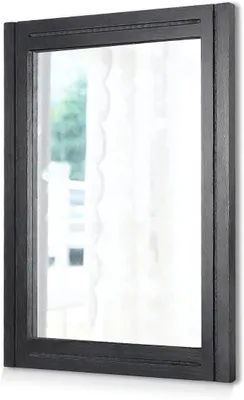 Imagen del producto de Silecomplaza. Espejo grande y rústico para la pared, color , 65 x 45 cm. Espejo rectangular con marco de madera, ideal como decoración para dormitorios o salones