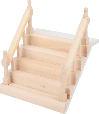 Image de Maison de poupée Main courante Escalier Mini escalier en bois Modèle Meubles Décoration Accessoires