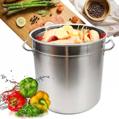 Produktbild von 35 L Edelstahltopf, Suppen-/Brühtopf, dickwandig, mit Deckel und Griffen, für Haushalt und Gastronomie