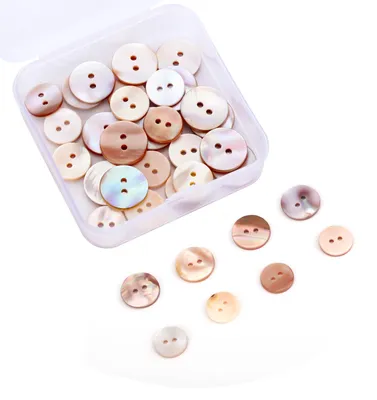 Perlmuttknöpfe 30 Stück, 12,5 mm & 15 mm, zum Nähen