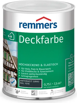 Obrázok produktu pre Remmers Deckfarbe Anthrazitgrau RAL 7016 0,75 L Eimer