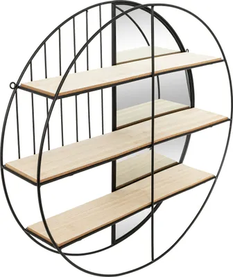 Produktbild von Atmosphera createur d'interieur - Wandregal mit spiegel zina metall schwarz d56cm