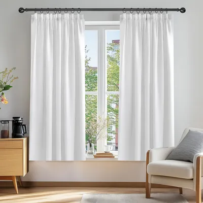 Immagine prodotto di Tende oscuranti con passamaneria a pieghe, 138x132 cm, color grigio argento, set da 2