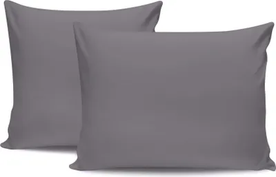 Produktbild von L'Essentiel Linge de Maison, Tonne Grise - 68, Kissenbezug-Set (2 Stück) (FR), 100 % BAUMWOLLE RANFORCE, Grau,  60 x 60 cm