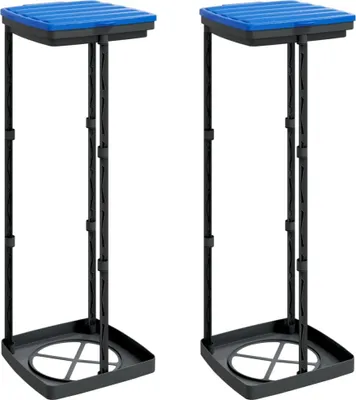 Immagine prodotto di vidaXL Supporto per cestino 2 pezzi nero e blu 120 L PP