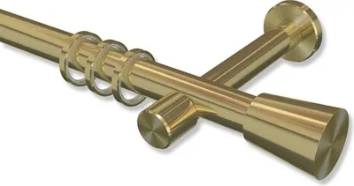 Produktbild von Interdeco Gardinenstange, Vorhangstange Messing-Optik Modell Prestige Sitra, 20 mm Ø 1-läufig, 100 cm