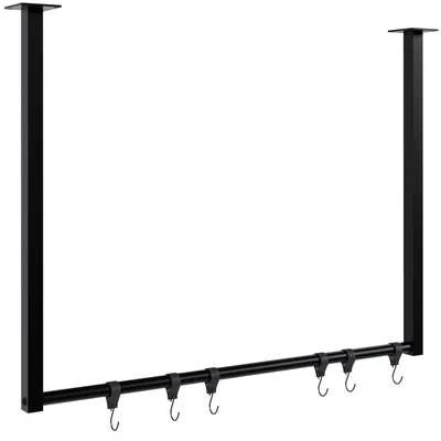 Produktbild von CLP Kleiderstange Fenton Wandmontage und Deckenmontage mit 6 Kleiderhaken | Größe 80x60 cm, KI-generiertes Bild