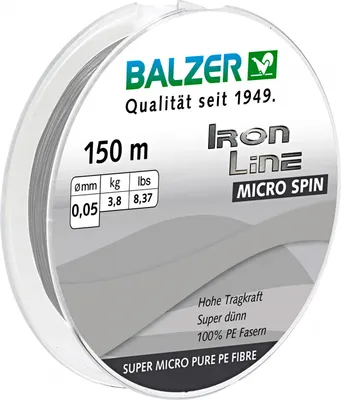 Produktbild von Balzer Angelschnur Iron Line Micro Spin (grau, 150 m) Länge m: 150