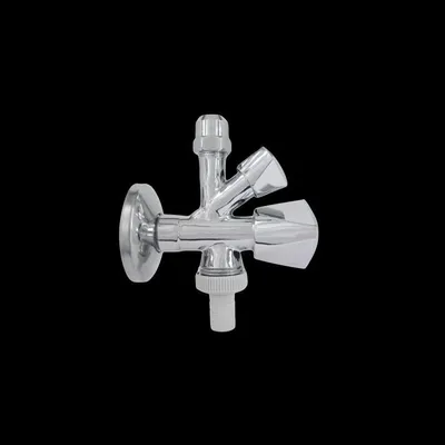 Produktbild von AquaCraft Kombi-Eckventil YRBA61001000121 m. Kunststoff Tülle & Rosette, 1/2", selbstdichtend, verchromt