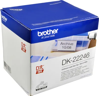 Produktbild von Brother DK-22246, Schwarz auf weiss, DK, Schwarz, Weiß, Thermodirekt, China, 5 Jahr(e)