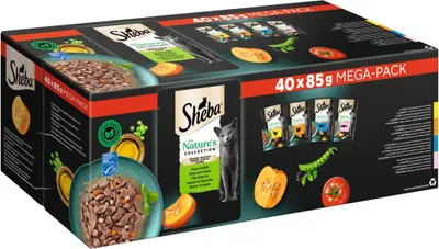 Produktbild von SHEBA® Portionsbeutel Mega-Pack Nature's Collection in Sauce Feine Vielfalt MSC 40 x 85g