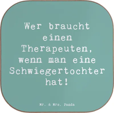 Produktbild von Mr. & Mrs. Panda Tischuntersetzer Spruch Schwiegertochter Humor - Meeresbrise - Geschenk, Untersetzer für Gläser, Glas, Coaster, Beziehungen, Schwiegereltern, Beziehung
