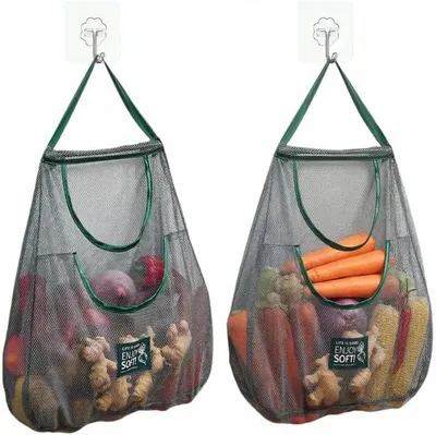Imagen del producto de Bolsas de malla para compras, 2 unidades, lavables, reutilizables, para frutas y verduras