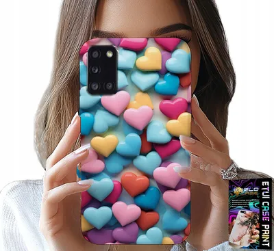 Image de Étui Pour Samsung Galaxy A31 - Coeurs Colorés Personnalisables