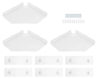 Image de Étagères d'angle en acrylique à fixer au mur, organisateur mural flottant pour salon, chambre, salle de bain, cuisine