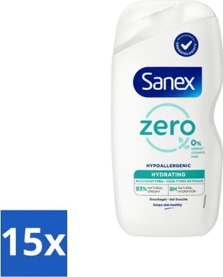 Obrázek produktu pro Sanex sprchový gel Zero% hydratační 400 ml - hodnotné balení - 15 kusů